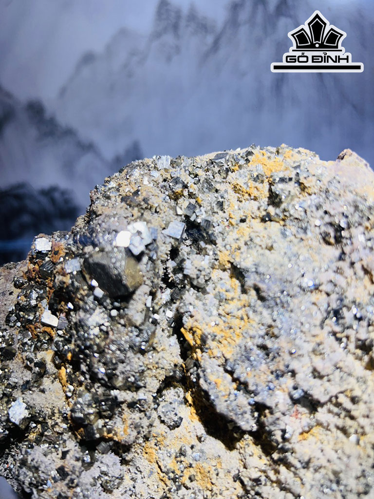 Vàng Găm Tinh Thể Đá Pyrite Cao 24 Ngang 18 (cm) 3,2kg