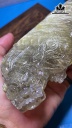 Cụ Tỳ Hưu Tịch Tà Đá Thạch Anh Tóc Vàng Cao 175 Ngang 63,8 Sâu 38 (mm) 650g