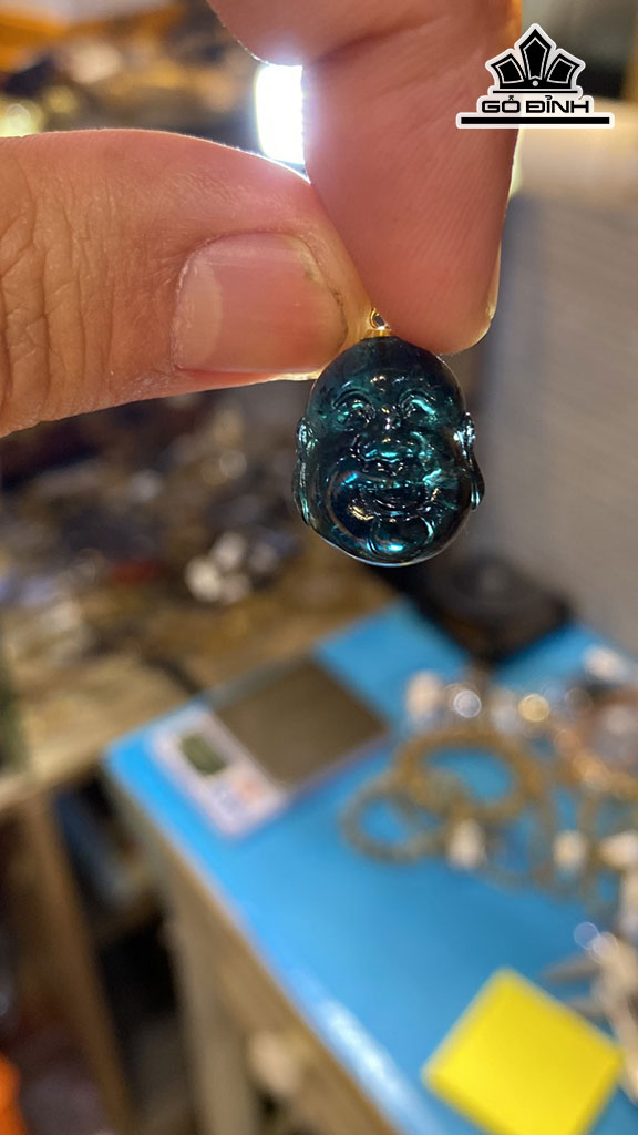 Mặt Dây Chuyền Di Lặc Đá Tourmaline Cao 18 Ngang 14,6 Sâu 9,2 (mm) 20,5cts