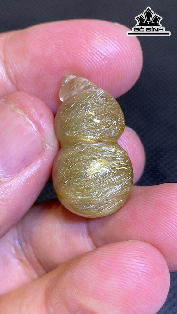 Mặt Dây Chuyền Hồ Lô Đá Thạch Anh Tóc Vàng Cao 26 Ngang 16 Sâu 13,6 (mm) 7,1g