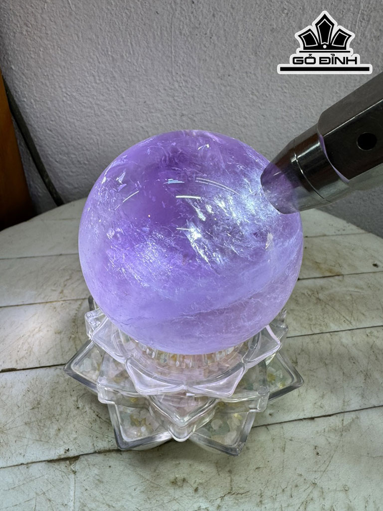 Bi Cầu Đá Thạch Anh Tím Đường Kính Hạt 9 (cm) 1kg
