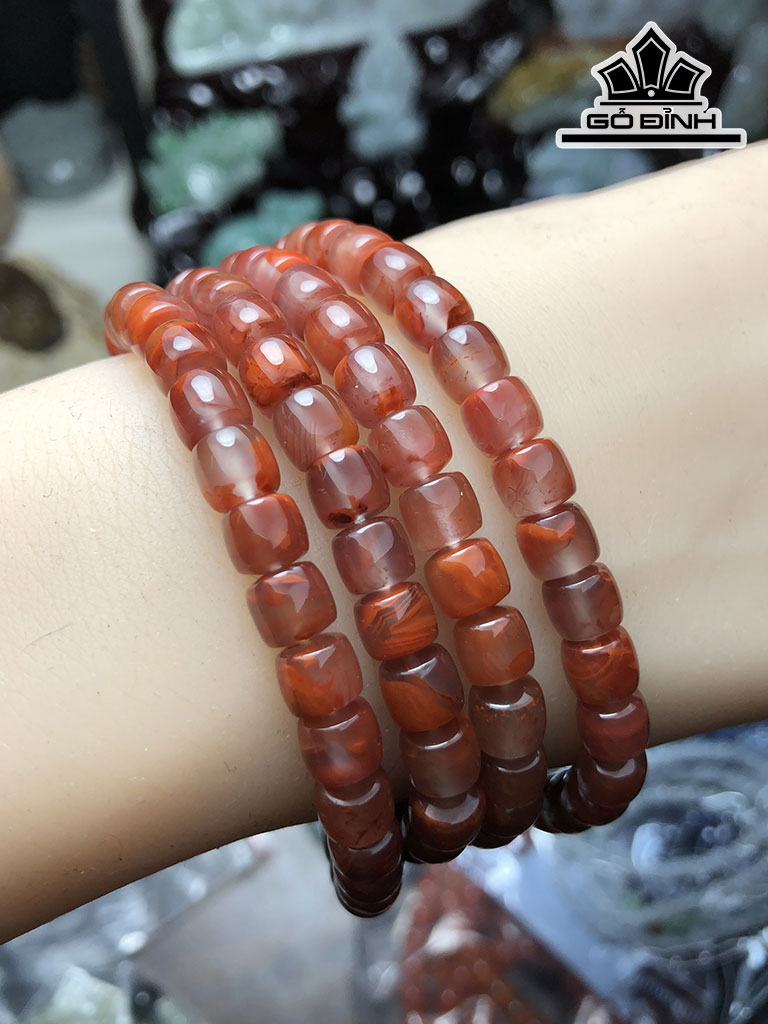 Chuỗi Đá Mã Não Nam Hồng 121 Hạt Đường Kính Hạt 6,6 (mm) 53,8g