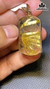 Mặt Dây Chuyền Hoàng Thần Tài Bảo Thiên Đá Thạch Anh Tóc Vàng Cao 35,5 Ngang 26 Sâu 9,6 (mm) 15g