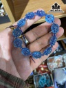 Vòng Tay Đá Aquamarine Chạm Hoa Sen Cao 13,5 Ngang 7,8 (mm) 26g