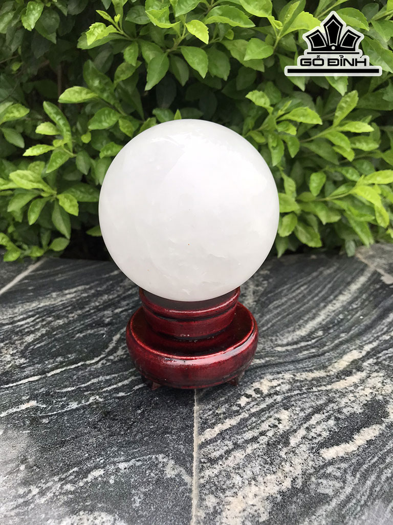 Bi Cầu Đá Thạch Anh Trắng Đường Kính Hạt 9 (cm) 1kg