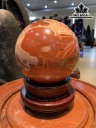 Bi Cầu Đá Ngọc Bích Đỏ (Nephrite Jade) Đường Kính Hạt 13,5 (cm) 4,2kg