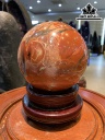 Bi Cầu Đá Ngọc Bích Đỏ (Nephrite Jade) Đường Kính Hạt 13,5 (cm) 4,2kg