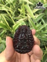 Mặt Dây Chuyền Phật Bà Đá Garnet Hồng Lựu Cao 35 Ngang 47 (mm) 168cts
