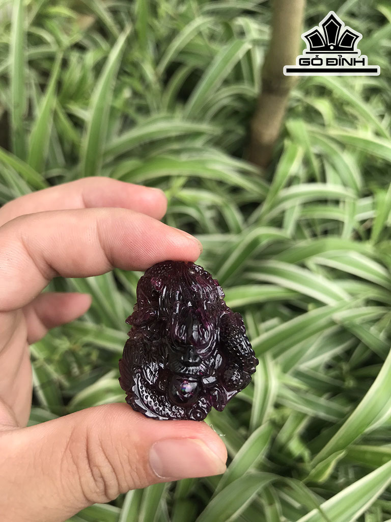 Mặt Dây Chuyền Rồng Đá Garnet Hồng Lựu Cao 32 Ngang 39 (mm) 120cts