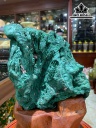 Khối Đại Cảnh Đá Khổng Tước (Malachite) Cao 32 Ngang 32 Riêng Đá Cao 18 Ngang 18 (cm) 5,8kg