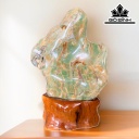 Tác Phẩm Đá Canxedon Kim Sa Xanh Cao 42 Ngang 28 Riêng Đá Cao 32 (cm) 7kg