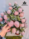 Cây Đào Trường Thọ 38 Quả Đá Thạch Anh Hồng Cao 90 Ngang 68 Sâu 38 (cm)
