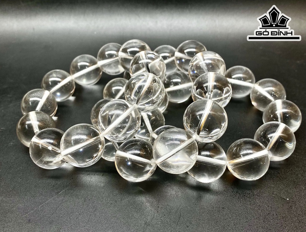 Vòng Tay Đá Thạch Anh Trắng 11 Viên Đường Kính 21,6 (mm)