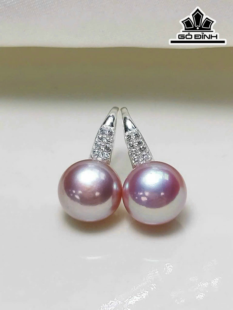 Bông Tai Ngọc Trai Bán Cầu Size 9 li