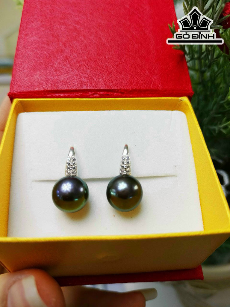 Bông Tai Ngọc Trai Bán Cầu Size 9 li