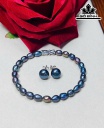 Set 2 Món Vòng Tay Ngọc Trai Xanh Đen Size 5 Li