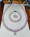 Set 3 Món Dây Chuyền Ngọc Trai Tím Size 8 Li
