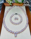 Set 3 Món Dây Chuyền Ngọc Trai Tím Size 8 Li