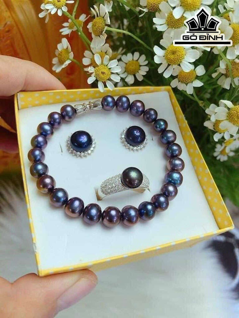 Set 3 Món Ngọc Trai Trắng Oval Size 8 li