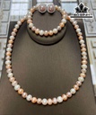 Set 3 Món Vòng Cổ Ngọc Trai Oval Tứ Quý Size 7 - 8 Li