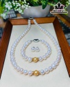 Set 3 Món Vòng Cổ Ngọc Trai Ovan Size 7-8 li