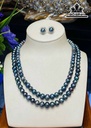 Set Ngọc Trai Xanh Đen Ovan Size 7-8 li