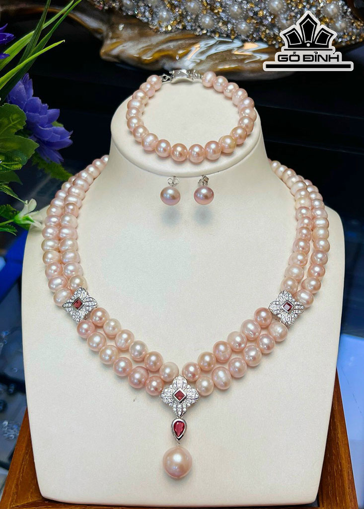 Vòng Cổ Ngọc Trai Ovan Size 7-8 li