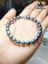 Vòng Tay Ngọc Trai Giọt Nước Xanh Đen Size 5-6 li