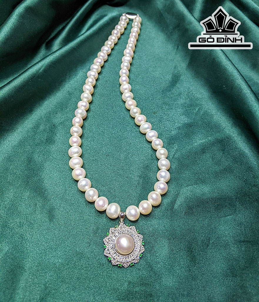 Dây Chuyền Ngọc Trai Oval Size 8 - 9 Li