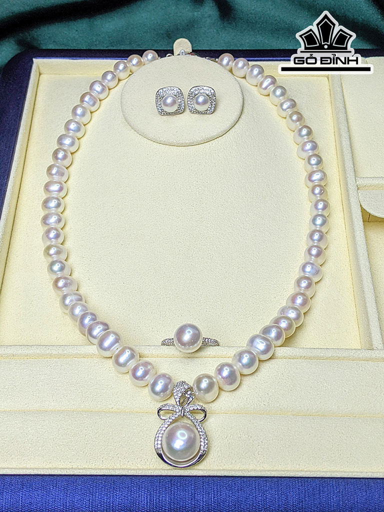 Set 3 Món Ngọc Trai Oval Size 8-9 li
