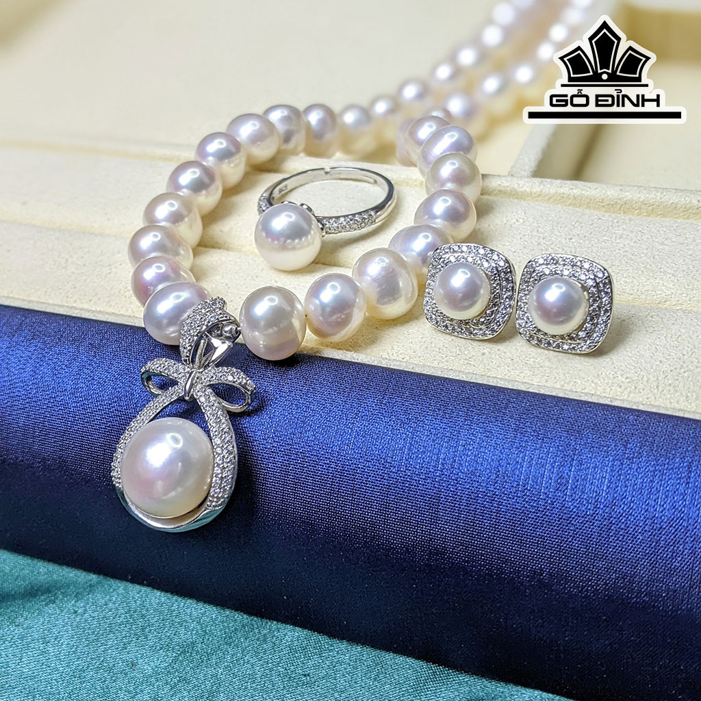 Set 3 Món Ngọc Trai Oval Size 8-9 li