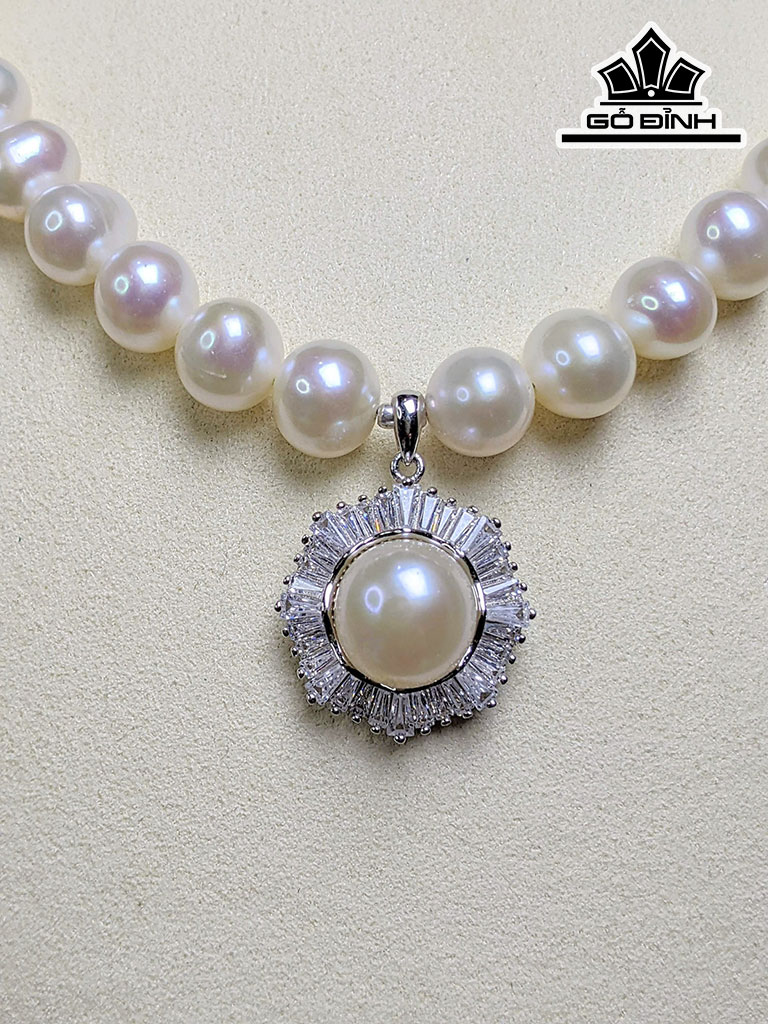 Vòng Cổ Ngọc Trai Oval Dài 42 cm Size 8-9 li