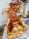Tượng Phật Di Lặc Ngồi Gốc Tùng gỗ hương  cao 60 rộng 45 dày 35 (cm)