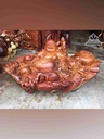 Phật di lặc và ngũ phúc gỗ hương  rộng 100 cao 55 sâu 45 (cm) 