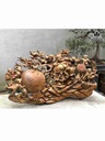 Tượng Phật Di Lặc Kéo Bao Tiền Gỗ Bách Xanh  Cao 52 Ngang 95 Sâu 30 (cm)