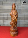 Tượng Phật Quan Âm Gỗ Hương Cao 40 Ngang 10 Sâu 10 (cm)