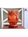 Tượng Thần Tài Chúc Phúc Gỗ Hương  Cao 25 Rộng 15 Dày 15 (cm)