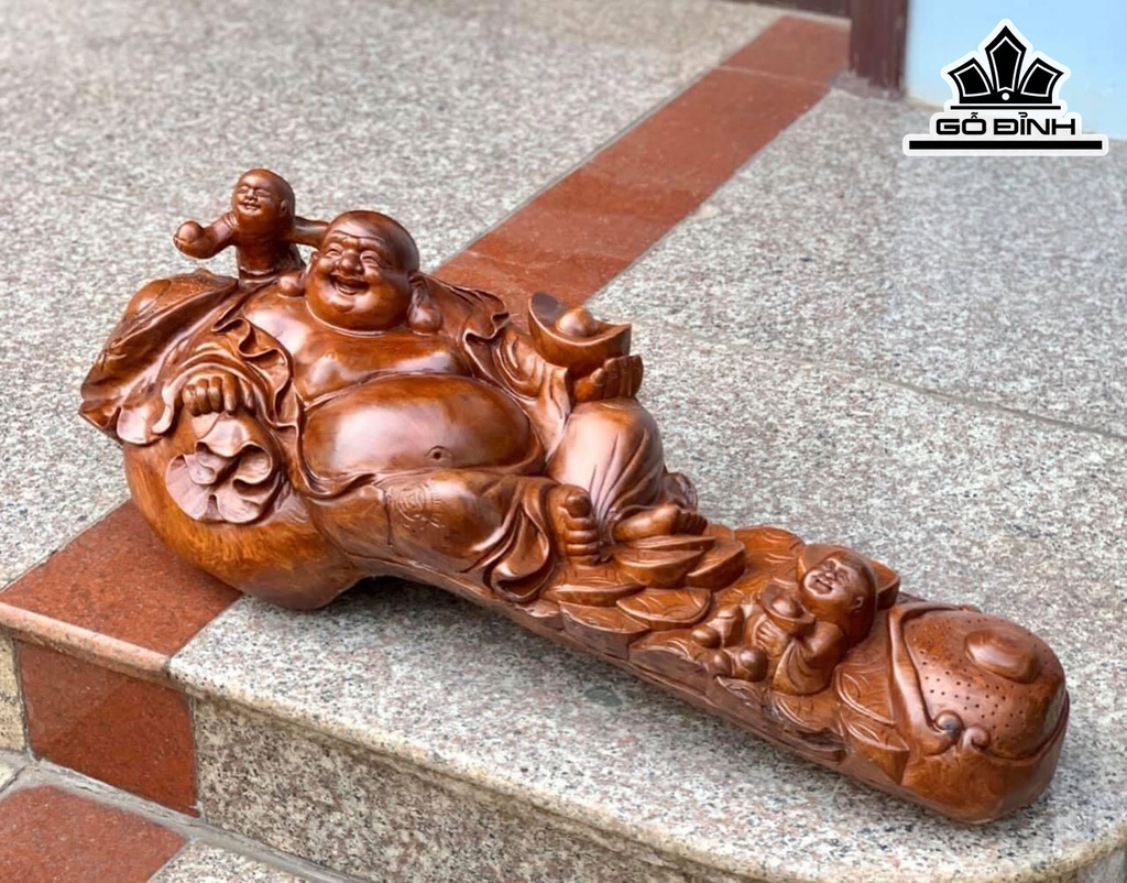 Tượng Phật Di Lặc Gỗ Hương Ngang 75 Cao 26 Sâu 26 (cm)