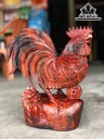 Tượng Gà Trống Gỗ Trắc Cao 30 Ngang 26 Sâu 10 (cm)