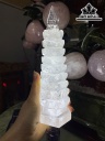 Tháp Văn Xương Đá Thạch Anh Trắng Cao 19 Ngang 6 (cm)
