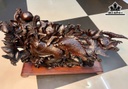 Tượng Tam Ngư Vờn Sen Gỗ Trắc Cao 37 Ngang 58 Sâu 13 (cm)