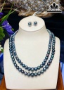 Set Ngọc Trai Xanh Đen Ovan Size 7-8 li