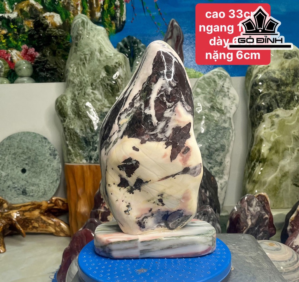 Tác Phẩm Đá Serpentine Cao 33 Ngang 16 Sâu 6 (cm) 6kg