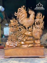 Tượng Gia Đình Gà Gỗ Ngọc Am Cao Cả Kỷ 99 Riêng Kỷ Cao 15 Ngang 75 Sâu 25 (cm)
