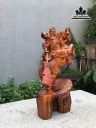 Tượng Quan Công Cưỡi Ngựa Gỗ Hương Cao 65 Ngang 35 Sâu 21 (cm)