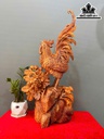 Tượng Gà Trống Gỗ Hương Cao 77 Ngang 30 Sâu 22 (cm)