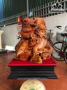 Tượng Cá Chép Hóa Rồng Gỗ Cẩm Cao 65 Ngang 47 Sâu 23 (cm)