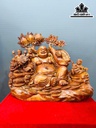 Tượng Phật Di Lặc Tam Phúc Gỗ Hương Cao 54 Ngang 66 Sâu 43 (cm)