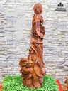 Tượng Phật Bà Quan Âm gỗ hương  cao 98 rộng 35 dày 25 (cm)