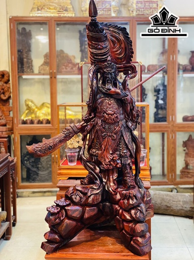 Tượng Quan Công Gỗ Trắc Cao 128 Ngang 56 Sâu 50 (cm)